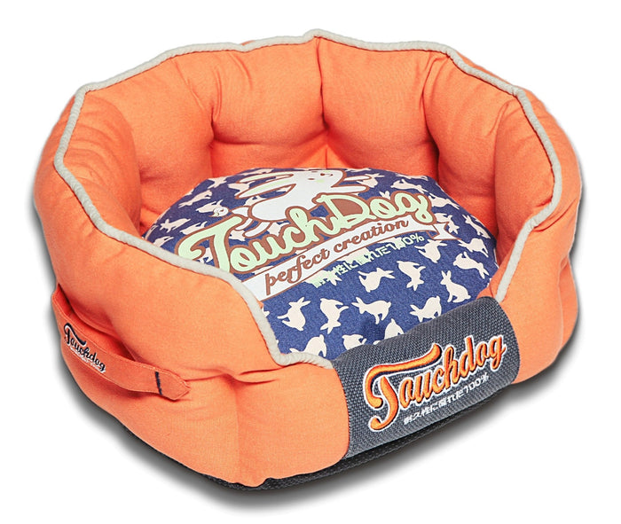 Touchdog Rabbit-Spotted Premium Rounded Dog Bed