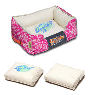 Touchdog Rose-Pedal Patterned Premium Rectangular Dog Bed - Pet Totality