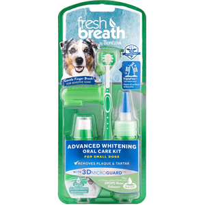 Tropiclean Advanced Whitening Oral Care Kit For Small Dogs 4Pc - Pet Totality