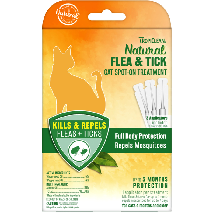 Tropiclean Cat Treatment Flea & Tick 3 Pack