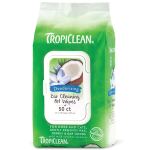 Tropiclean Deodorizing Ear Cleaning Pet Wipes 50Ct - Pet Totality