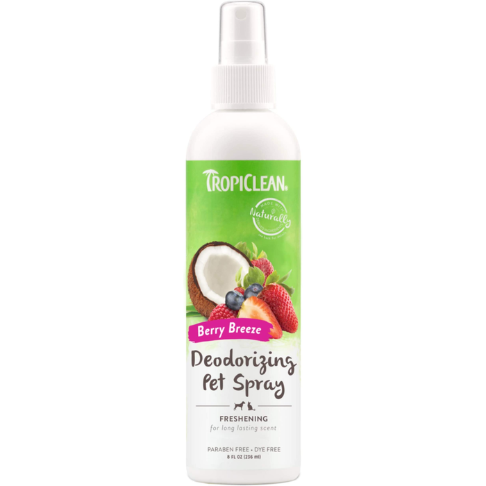 Tropiclean Freshening Berry Breeze Deodorizing Pet Spray 8Oz
