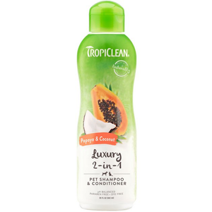 Tropiclean Luxury 2-In-1 Papaya And Coconut Pet Shampoo & Conditioner 20Oz - Pet Totality
