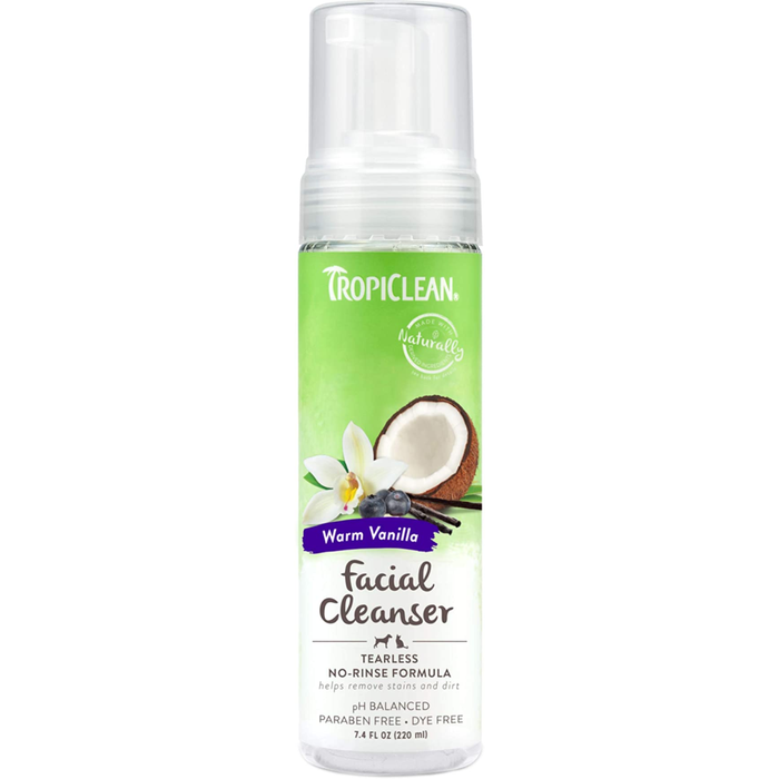 Tropiclean Tearless Waterless Facial Cleanser 7.4Oz