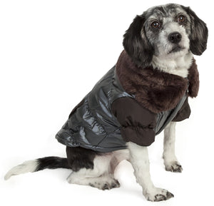 Ultra Fur 'Track-Collared' Metallic Pet Jacket - Pet Totality