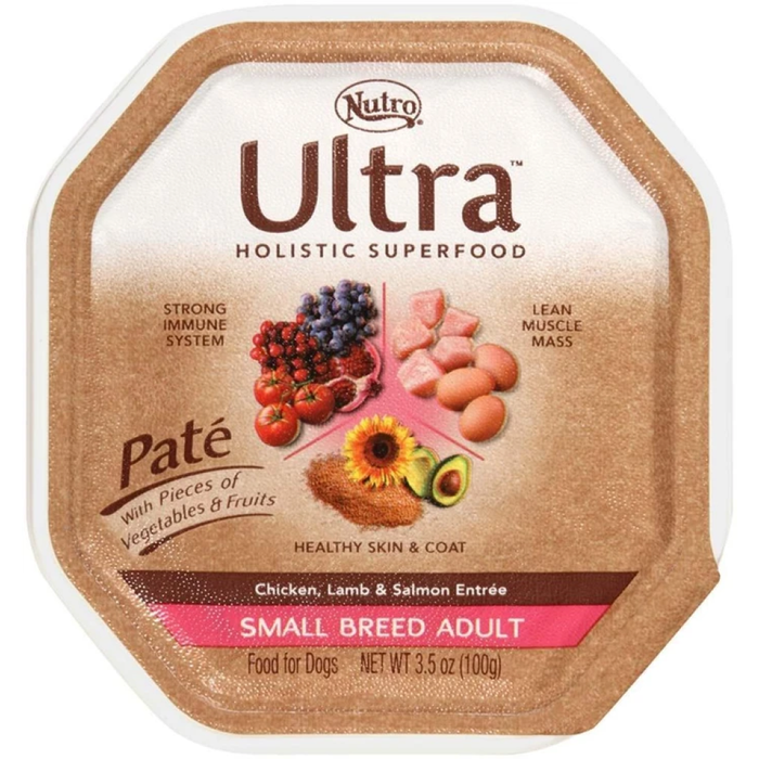 Ultra Pate Chicken, Lamb, & Salmon Entree Small Breed Dog Food 24Ea/3.5Oz