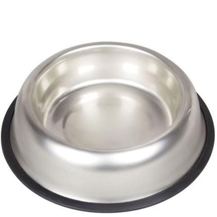 Van Ness Stainless Steel Non Tip Dish W/Rubber Ring 32Oz