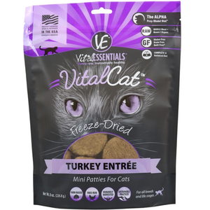 Vital Essentials  Cat Freeze Dried Mini Patty Turkey  8 Oz. - Pet Totality