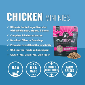 Vital Essentials Freeze-Dried Chicken Mini Nibs  1 Lbs - Pet Totality