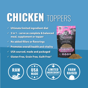 Vital Essentials Freeze-Dried Chicken Toppers 6 Oz - Pet Totality