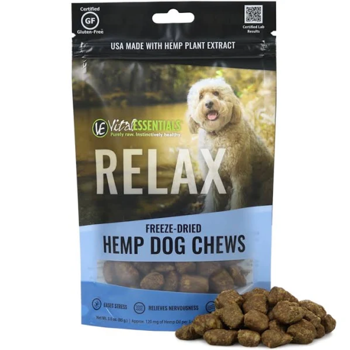 Vital Essentials Relax Freeze-Dried Hemp Chews For Dogs, 3Oz