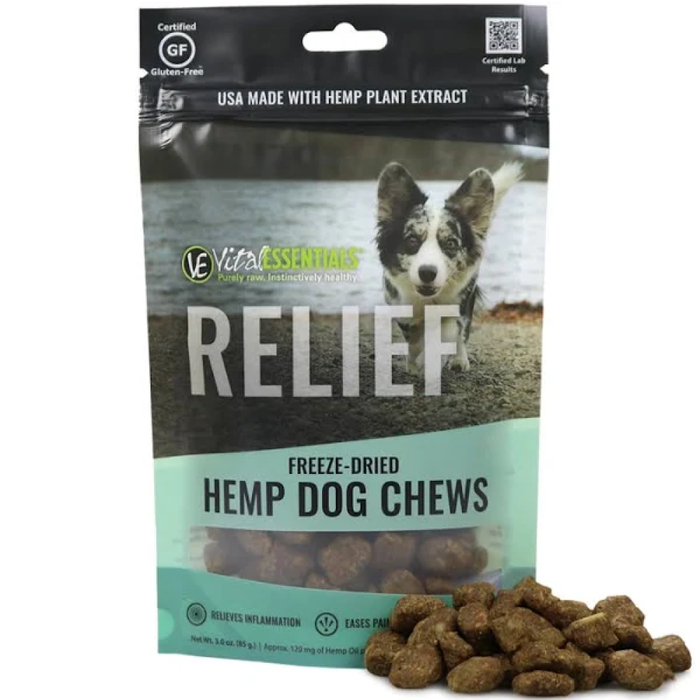 Vital Essentials Relief Freeze-Dried Hemp Chews For Dogs, 3Oz