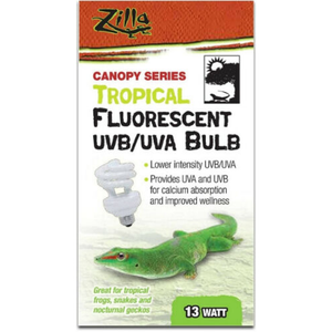 Zilla Canopy Series Tropical Fluorescent Uvb/Uva Bulb 13Watt - Pet Totality