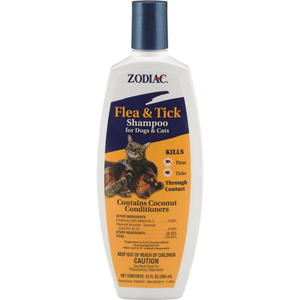 Zodiac Flea & Tick Shampoo For Dogs & Cats 12Oz Bottle - Pet Totality
