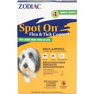 Zodiac Spot On Flea & Tick Control For Dogs Over 60Lb 4Pk - Pet Totality
