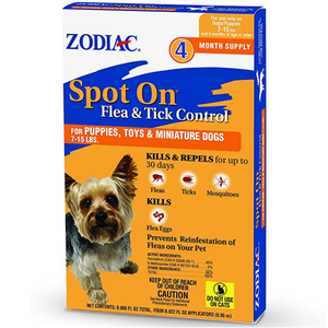 Zodiac Spot On Flea & Tick Control For Puppies 7-15 Lbs 4Pk - Pet Totality