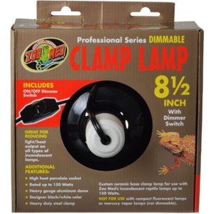Zoo Med Deluxe Professional Series Dimmable Clamp Lamp Black 8.5In - Pet Totality