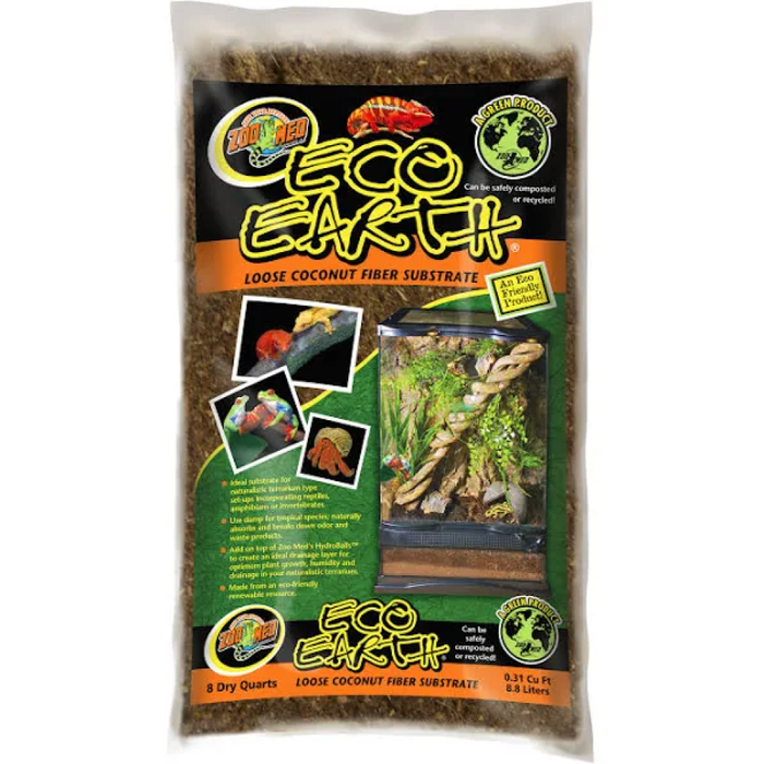 Zoo Med Eco Earth Loose Coconut Fiber Substrate 8Qt