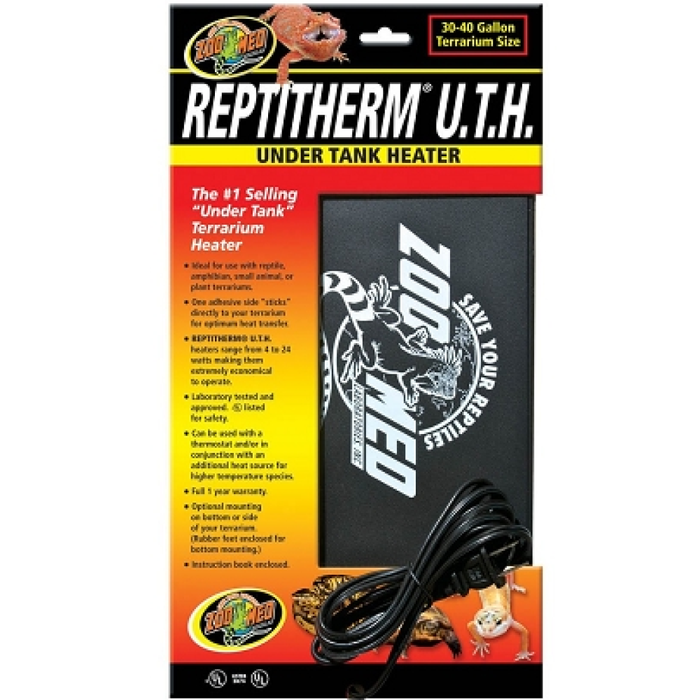 Zoo Med Reptitherm Under Tank Heater 30-40Gal 8X12